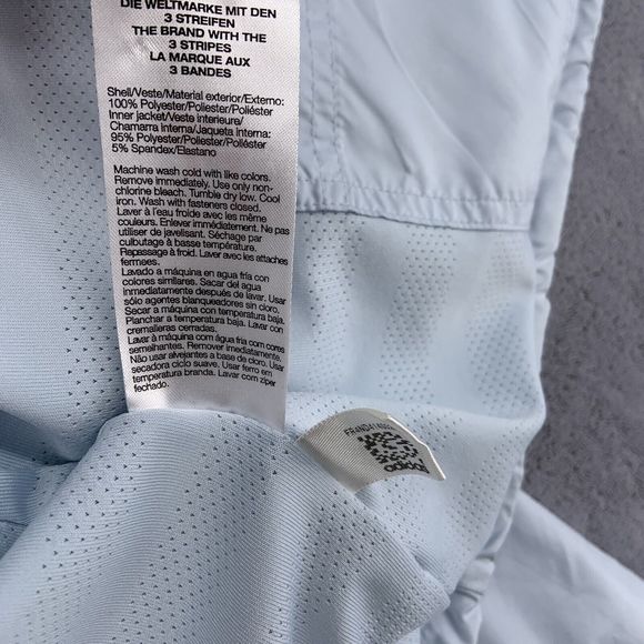 Adidas Clima365 Jacket Light Blue Full Zip Hood in Collar Vented Womens Small - Picture 9 of 12